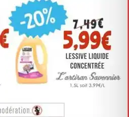 Naturalia L'ARTISAN SAVONNIER Lessive liquide concentrée offre