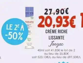 Naturalia JONZAC Crème riche lissante offre