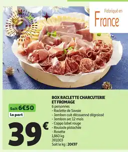 Auchan Box raclette charcuterie et fromage offre