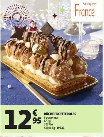 Auchan Bûche profiteroles offre