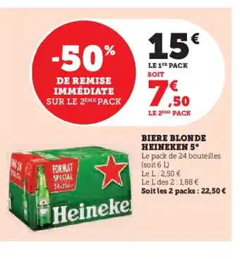 Super U HEINEKEN 5° Biere blonde offre