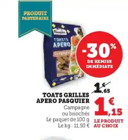 Super U PASQUIER Toats grilles apero offre