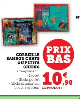 Super U Corbeille bambou chats ou petits chiens offre