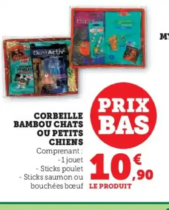 Super U Corbeille bambou chats ou petits chiens offre