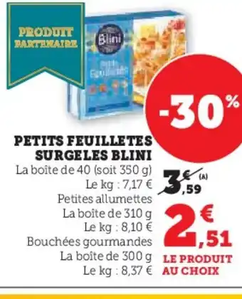 Super U BLINI Petits feuilletes surgeles offre