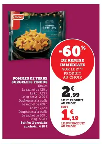 Super U FINDUS Pommes de terre surgelees offre