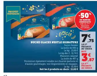 Super U Buche glacee nestle signature offre