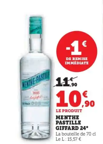 Super U MENTHE PASTILLE Giffard 24° offre