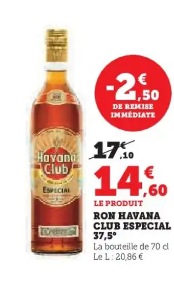 Super U Ron havana club especial 37,5° offre