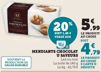 Super U Mendiants chocolat u saveurs offre