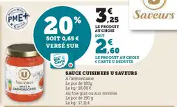 Super U Sauce cuisinees u saveurs offre