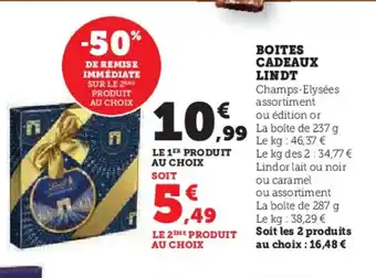 Super U LINDT Boites cadeaux offre