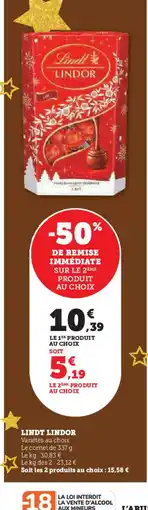 Super U LINDT LINDOR offre