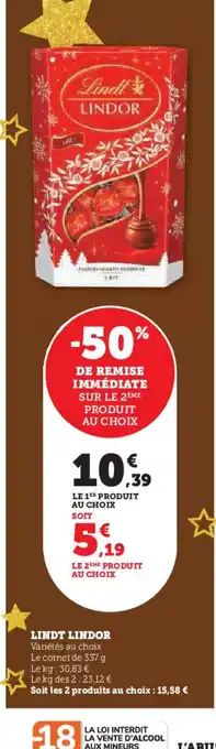 Super U LINDT LINDOR offre