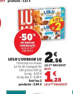 Super U LU Lulu l'ourson offre