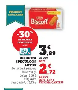 Super U LOTUS Biscuits speculoos offre