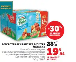Super U POM'POTES Sans sucres ajoutes materne offre