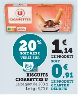 Super U Biscuits cigarettes u offre