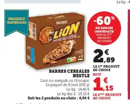 Super U Barres cereales nestle offre