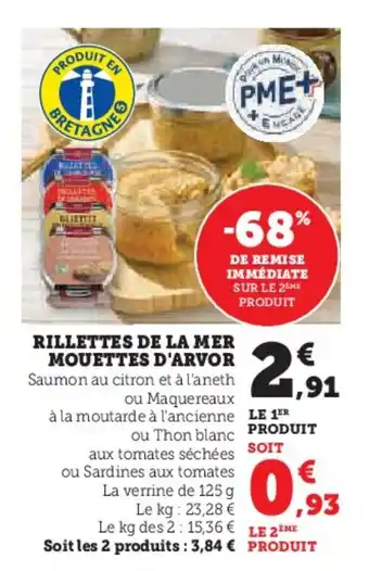 Super U Rillettes de la mer mouettes d'arvor offre