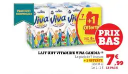 Super U Lait uht vitamine viva candia offre