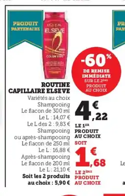 Super U ELSEVE Routine capillaire offre