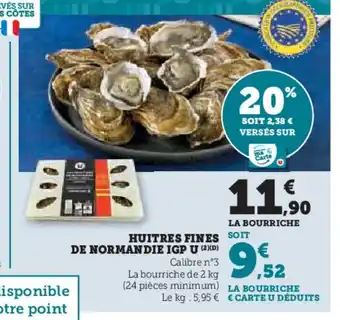 Super U Huitres fines de normandie igp u offre