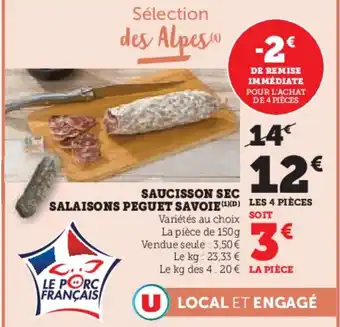 Super U Saucisson sec salaisons peguet savoiee offre