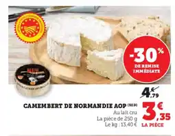 Super U Camembert de normandie aop offre
