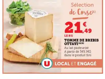 Super U Tomme de brebis ottavi offre