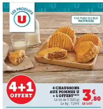Super U 4 chaussons aux pommes u +10ffert offre