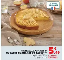 Super U Tarte aux pommes u ou tarte normande u 6 parts offre