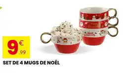 Stokomani Set de 4 mugs de noël offre