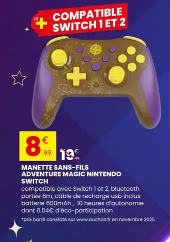 Stokomani Manette sans-fils adventure magic nintendo switch offre