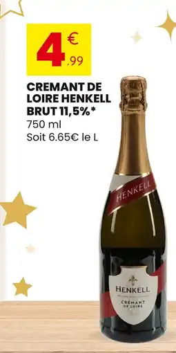 Stokomani Cremant de loire henkell brut 11,5% offre