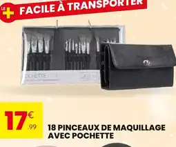 Stokomani 18 pinceaux de maquillage avec pochette offre