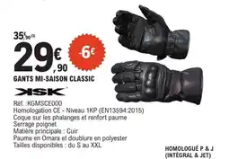 E.Leclerc L'Auto ISK Gants mi-saison classic offre