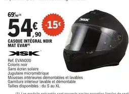 E.Leclerc L'Auto ISK Casque intégral noir mat evan offre