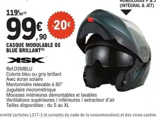 E.Leclerc L'Auto ISK Casque modulable os blue brillant offre