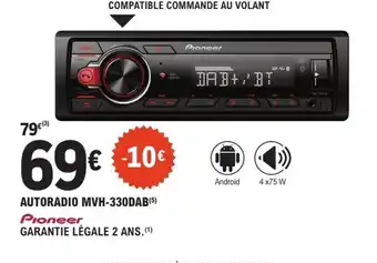 E.Leclerc L'Auto PIONEER Autoradio mvh-330dab offre