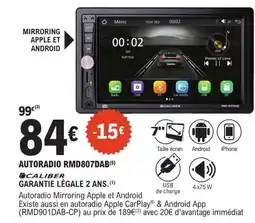 E.Leclerc L'Auto CALIBER Autoradio rmd807dab offre