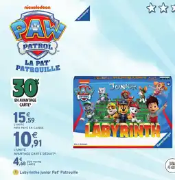 Intermarché Hyper PAWPATROL Labyrinthe junior Pat' Patrouille offre