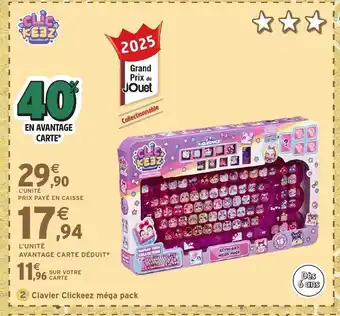 Intermarché Hyper CLIC KEBZ Clavier Clickeez méga pack offre
