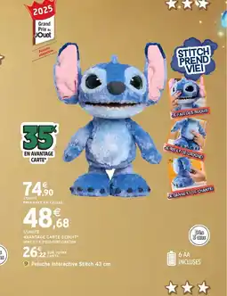 Intermarché Hyper Peluche interactive Stitch offre