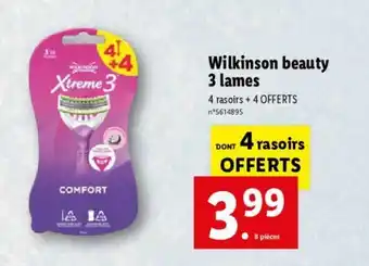 Lidl Wilkinson beauty 3 lames offre