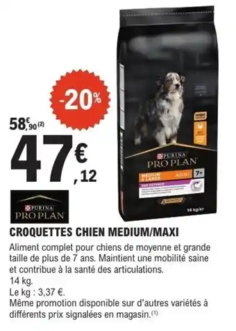 E.Leclerc Croquettes chien medium maxi offre