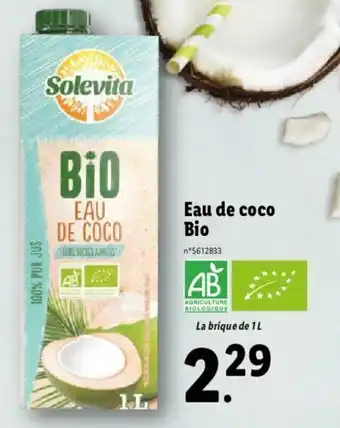 Lidl Eau de coco bio offre