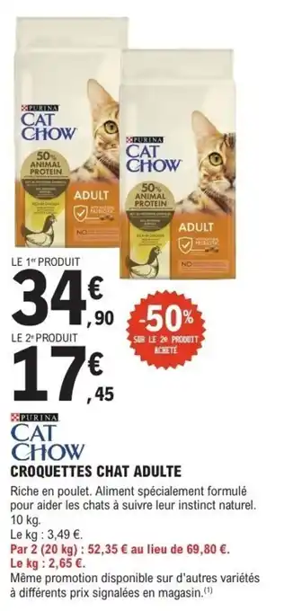 E.Leclerc Purina cat chow croquettes chat adulte offre