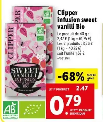 Clipper infusion sweet vanilli bio