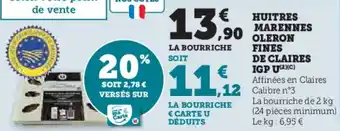 U Express Huitres marennes oleron fines de claires igp u offre